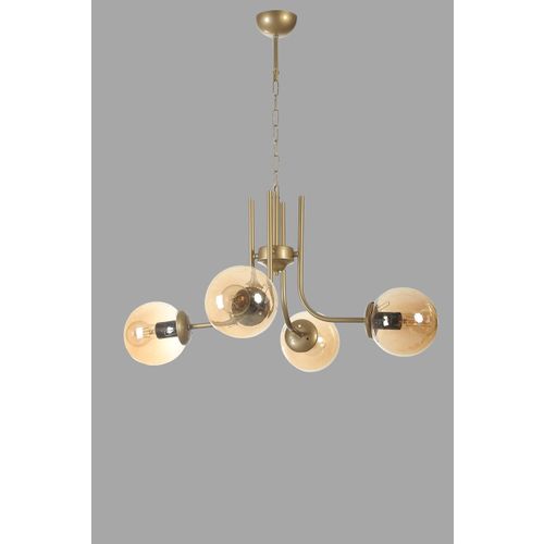 Nevada 4 Lü Eskitme Bal Camlı Avize Amber
Gold Chandelier slika 3