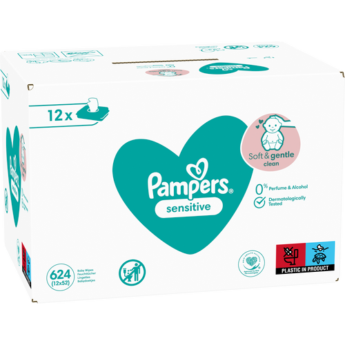 Pampers vlažne maramice Sensitive 12 x 52 komada slika 2