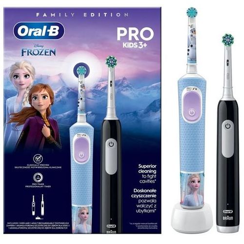 Oral-B električna četkica Familiy Edition PRO SERIES1 BLACK+PRO Kids 3 Frozen slika 1