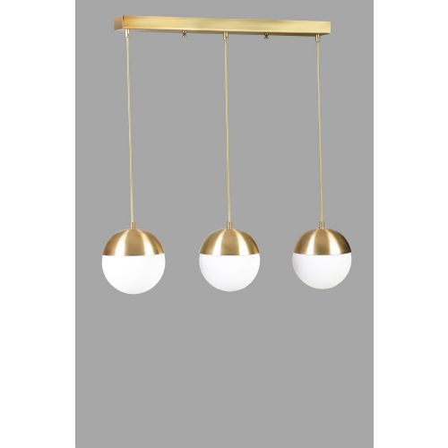 Küre 3 Lü Sıralı Eskitme Beyaz Camlı Sarkıt Gold
White Chandelier slika 2