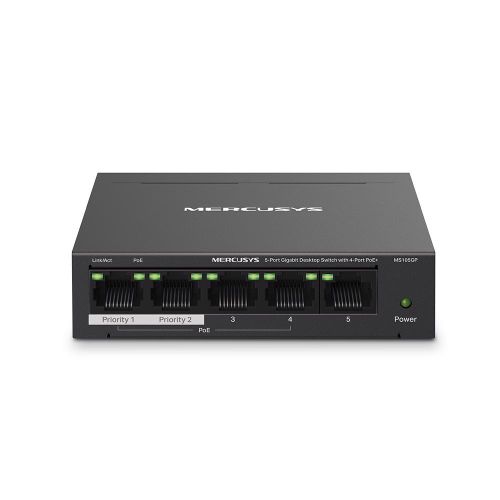 Mercusys MS105GP v1, 5-Port Gigabit Desktop Switch with 4-Port PoE+ slika 1