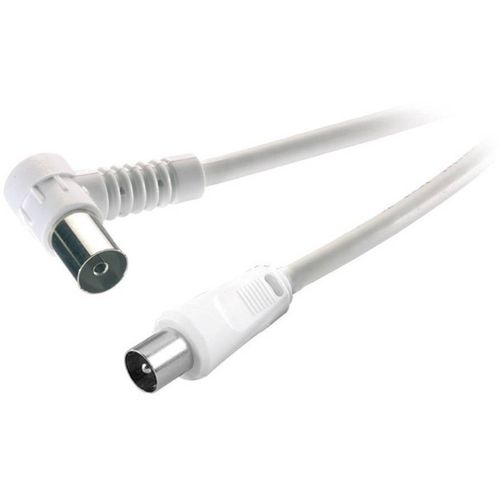 SpeaKa Professional antene priključni kabel [1x 75 Ω antenski muški konektor - 1x 75 Ω antenski ženski konektor] 1.50 m 75 dB 90° nagnuto udesno  bijela slika 3