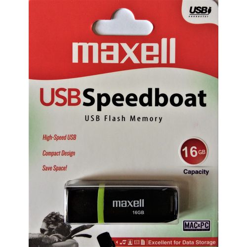 Maxell usb speedboat 2.0 black 16gb slika 1