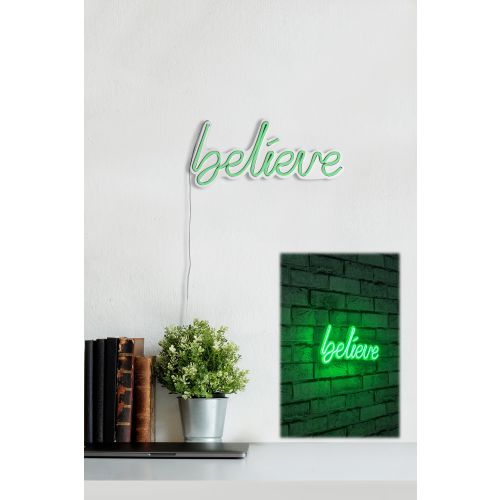 Wallity Ukrasna plastična LED rasvjeta, Believe - Green slika 3