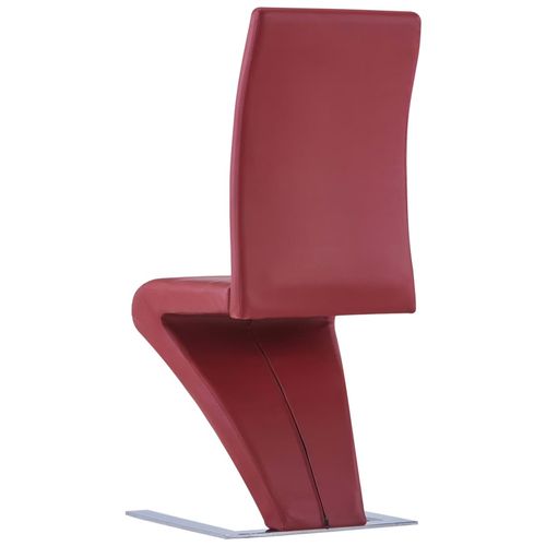Blagovaonske stolice cik-cak oblika od umjetne kože 6 kom crvene slika 20