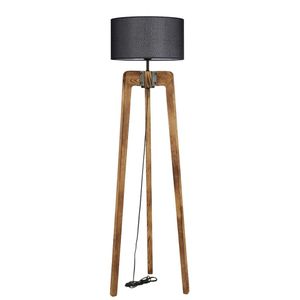 Podna lampa od orahovog drveta 8581-6 sa crnim postoljem