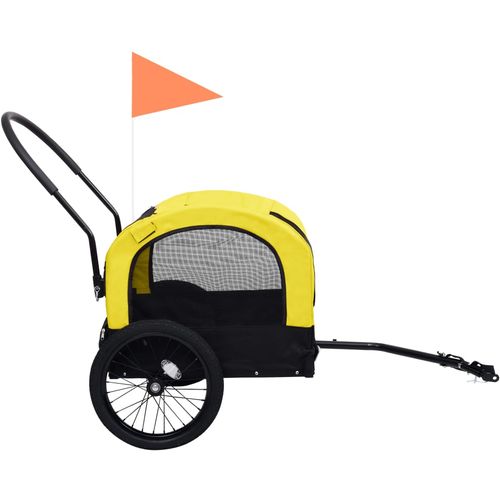 2-u-1 prikolica za bicikl i kolica za kućne ljubimce žuto-crna slika 17