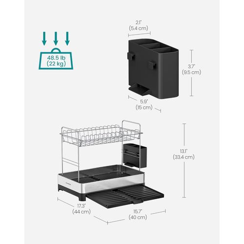 SONGMICS 2-Tier dish drying rack black slika 2