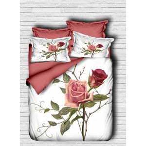 145 Rose
White
Green Single Quilt Cover Set