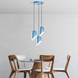 Kesik - 6176 - 3 - Light Blue Light Blue Chandelier