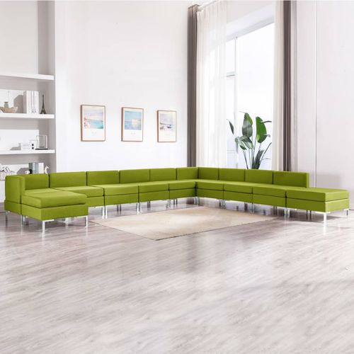 11-dijelni set sofa od tkanine zeleni slika 1