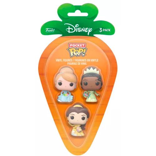 Carrot Pocket POP blister 3 figures Disney Princess Cinderella Tiana Bella slika 1