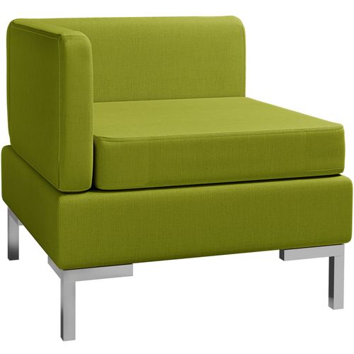 Modularna kutna sofa s jastukom od tkanine zelena slika 8