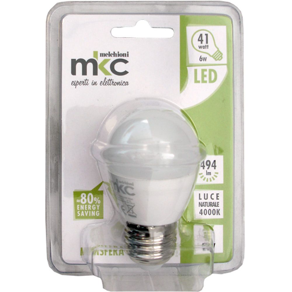 MKC Sijalica,LED 6W, E27, 4000K,220V AC,prirodno bijela svjetlos - LED MINISFERA E27/6W-N slika 2