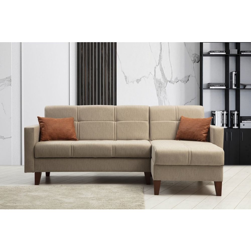 Polya - Bež Ugaoni Sofa-Krevet slika 3