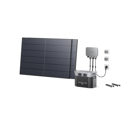 EcoFlow PowerStream Solarni Balkonski Set – Mikroinverter 800W + Baterija 2kWh + 2x400W Solarni Rigidni Panel slika 1