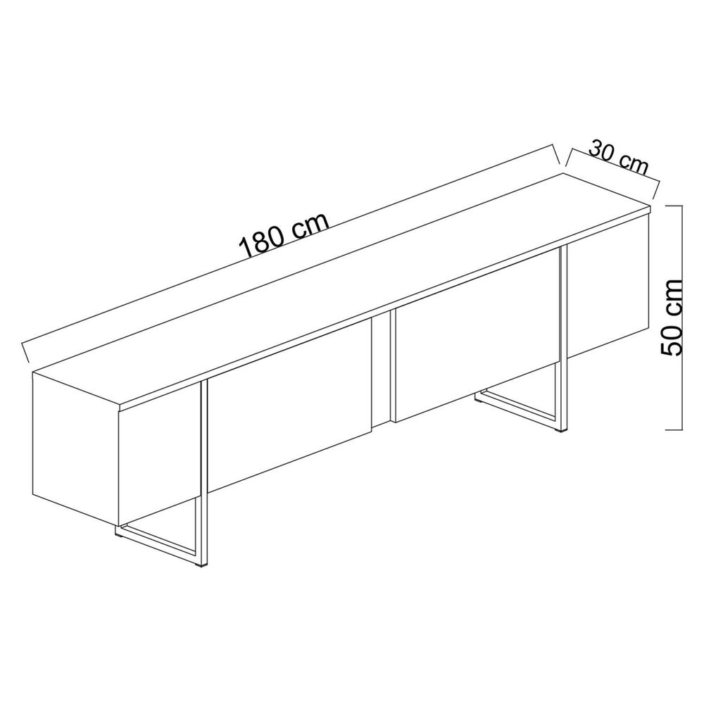 TV stalak Luxe - boje Atlantski bor i Crna slika 9