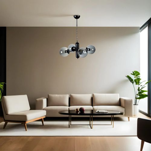 Bankok 4 Lü Siyah Füme Camlı Avize Black
Fume Chandelier slika 1