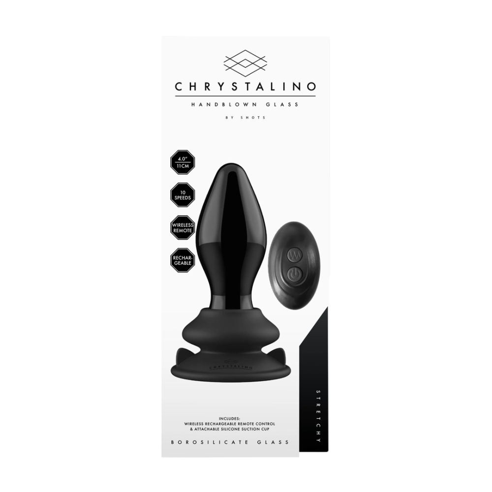 Chrystalino by Shots Stretchy - stakleni vibrator s vakuumskom čašicom slika 3
