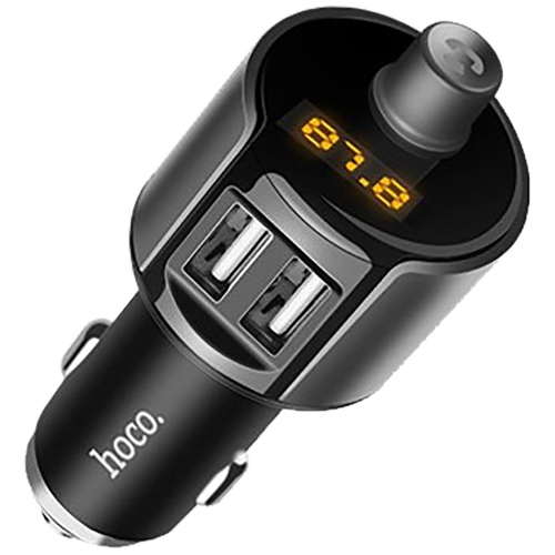 hoco. FM modulator, BT handsfree, 12 V/24 V, 2 x USB 2,4 A - E19 Smart, BT, FM, Charger slika 8