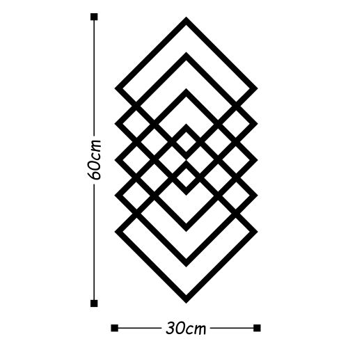 Wallity Metalna zidna dekoracija, Geometry - Black slika 3