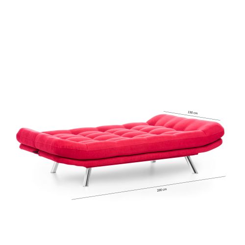 Misa Sofabed - Crvena trosed-sofa na razvlačenje slika 10