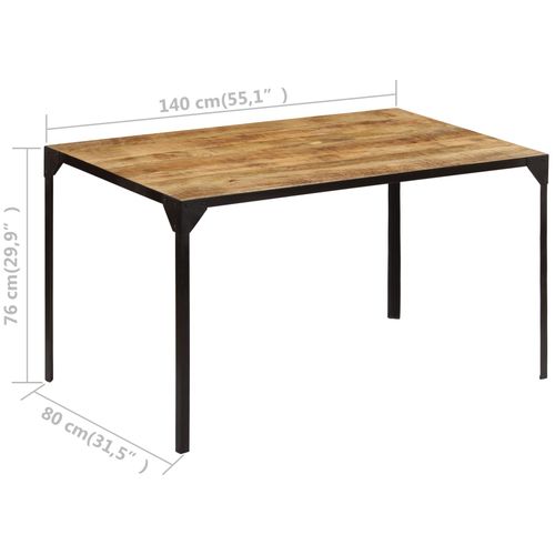Blagovaonski stol od masivnog drva manga 140 x 80 x 76 cm slika 30