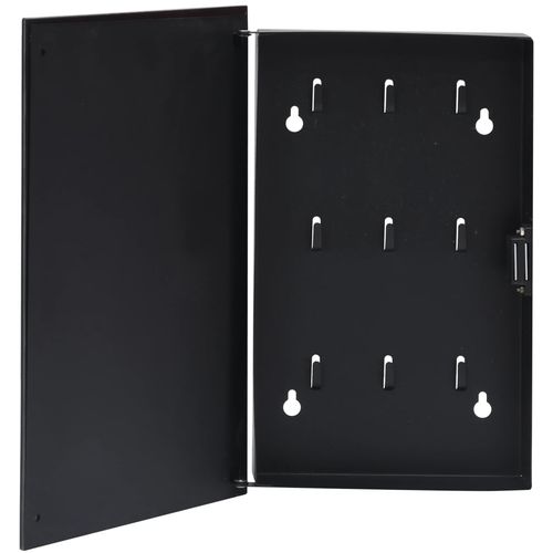 Kutija za ključeve s magnetnom pločom crna 30 x 20 x 5,5 cm slika 1