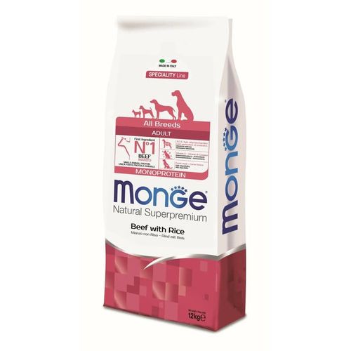 Monge Natural Superpremium Dog All Breeds Adult Monoprotein Beef With Rice 2.5 kg slika 1