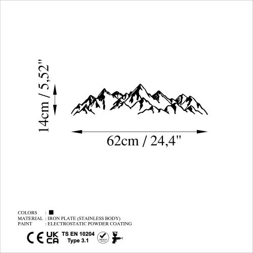 Wallity Metalna zidna dekoracija, Mountain View - 1 slika 6