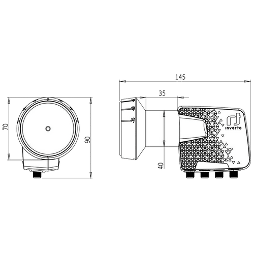 Inverto LNB Quattro, šum 0,3dB, Home Pro, DVB-S2 ( HD - UHD ) - IDLH-QTL410-HMPRO-OPN slika 2