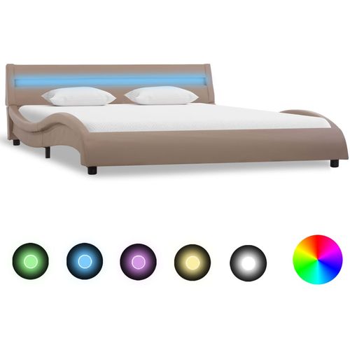 Okvir za krevet od umjetne kože LED boja cappuccina 160x200 cm slika 23