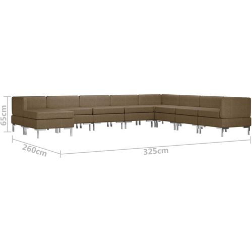 9-dijelni set sofa od tkanine smeđi slika 16