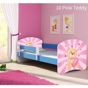 Dječji krevet ACMA s motivom, bočna plava 140x70 cm - 10 Pink Teddy Bear