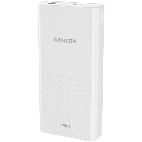 CANYON PB-2001 Power bank 20000mAh Li-poly battery, Input 5V/2A , Output 5V/2.1A(Max) , 144*69*28.5mm, 0.440Kg, white slika 2