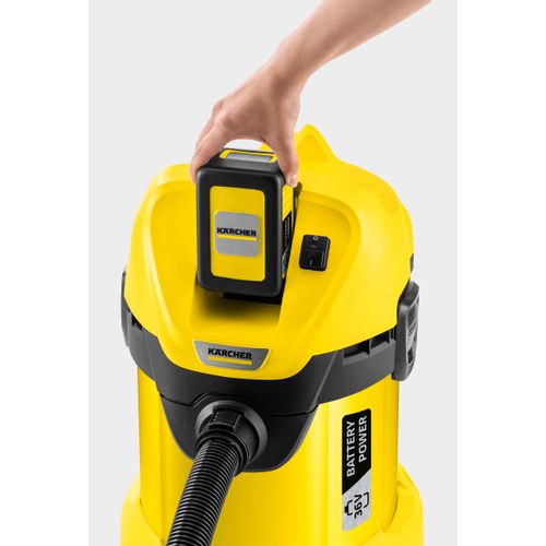 Usisavač Karcher WD 3 Aku, za mokro i suho usisavanje, Baterija i punjač uključeni slika 5