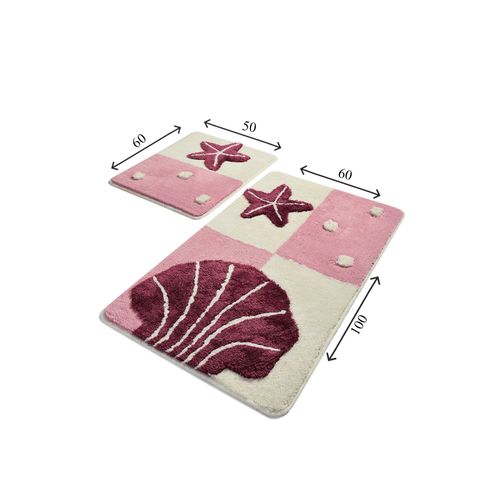 Deniz Yildizi - Lilac Multicolor Acrylic Bathmat Set (2 Pieces) slika 3