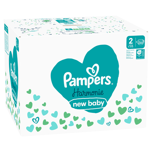 Pampers Harmonie pelene XXL mjesečno pakiranje, veličina 2, 204 komada slika 2