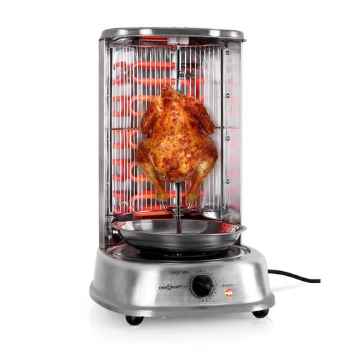 OneConcept Kebap Master vertikalni grill, Srebro slika 8