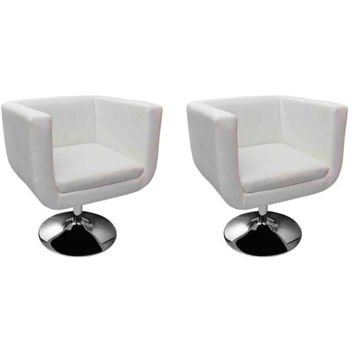 Barske stolice od umjetne kože 2 kom bijele slika 30
