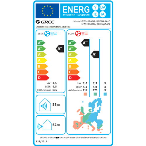 GREE klima uređaj R32  2,6 kW, PULAR Premium inverter - set, unutarnja i vanjska  jedinica  slika 3