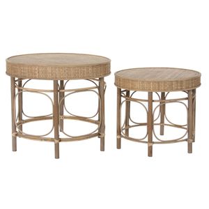 Pomoćni stolić DKD Home Decor od Ratana - Set od 2 komada