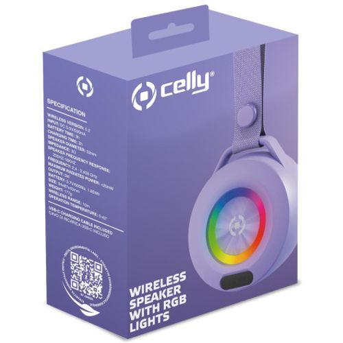 CELLY LIGHTBEAT wireless  prenosivi bluetooth zvučnik u LjUBIČASTOJ boji slika 2