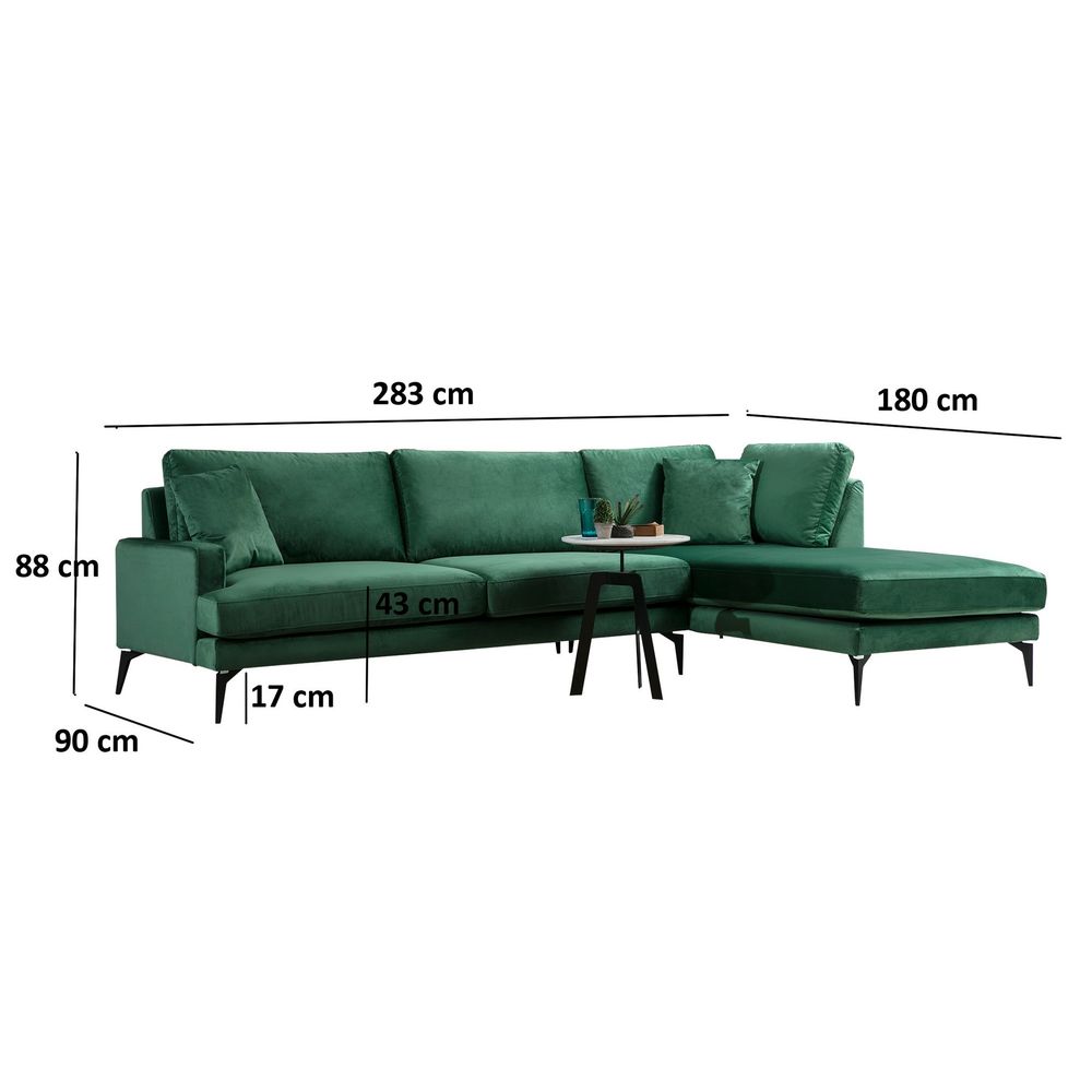 Papira Corner (L3+CHL) Zeleni Kutni Sofe slika 5