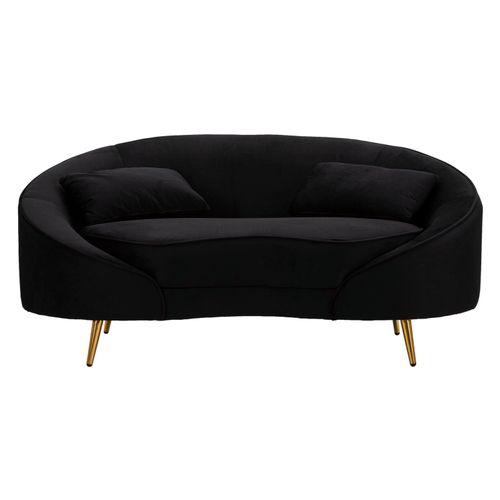 Mauro Ferretti Kauč SOFA 2 SEATERS OSLO WITH CUSHIONS BLACK cm 148X84X68 slika 2