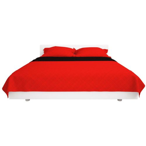 131553 Double-sided Quilted Bedspread Red and Black 220x240 cm slika 20