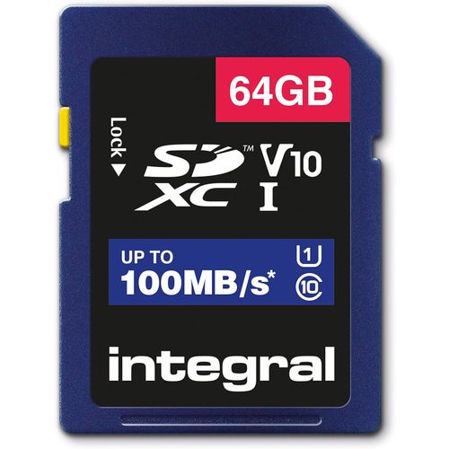 Integral SD kartica od 64GB visoke brzine, SDXC do 100MB/s, V10 UHS U1 slika 1