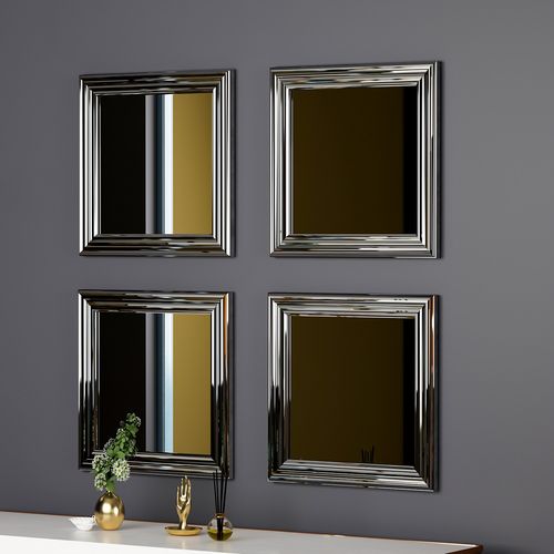 Woody Fashion Set ogledala (4 komada), Srebro, Loza - Silver slika 2