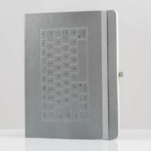 Notebook A4 Tipkovnica meki uvez srebrni slika 1