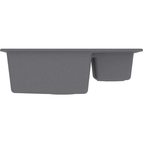 Kuhinjski sudoper s dvije kadice sivi granitni slika 4